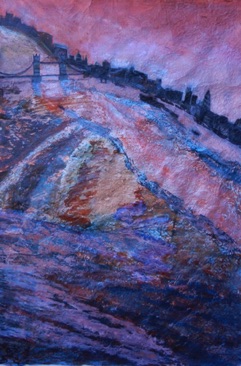 Pink River
Mixed media on Nepalese paper, 75 x 51cm